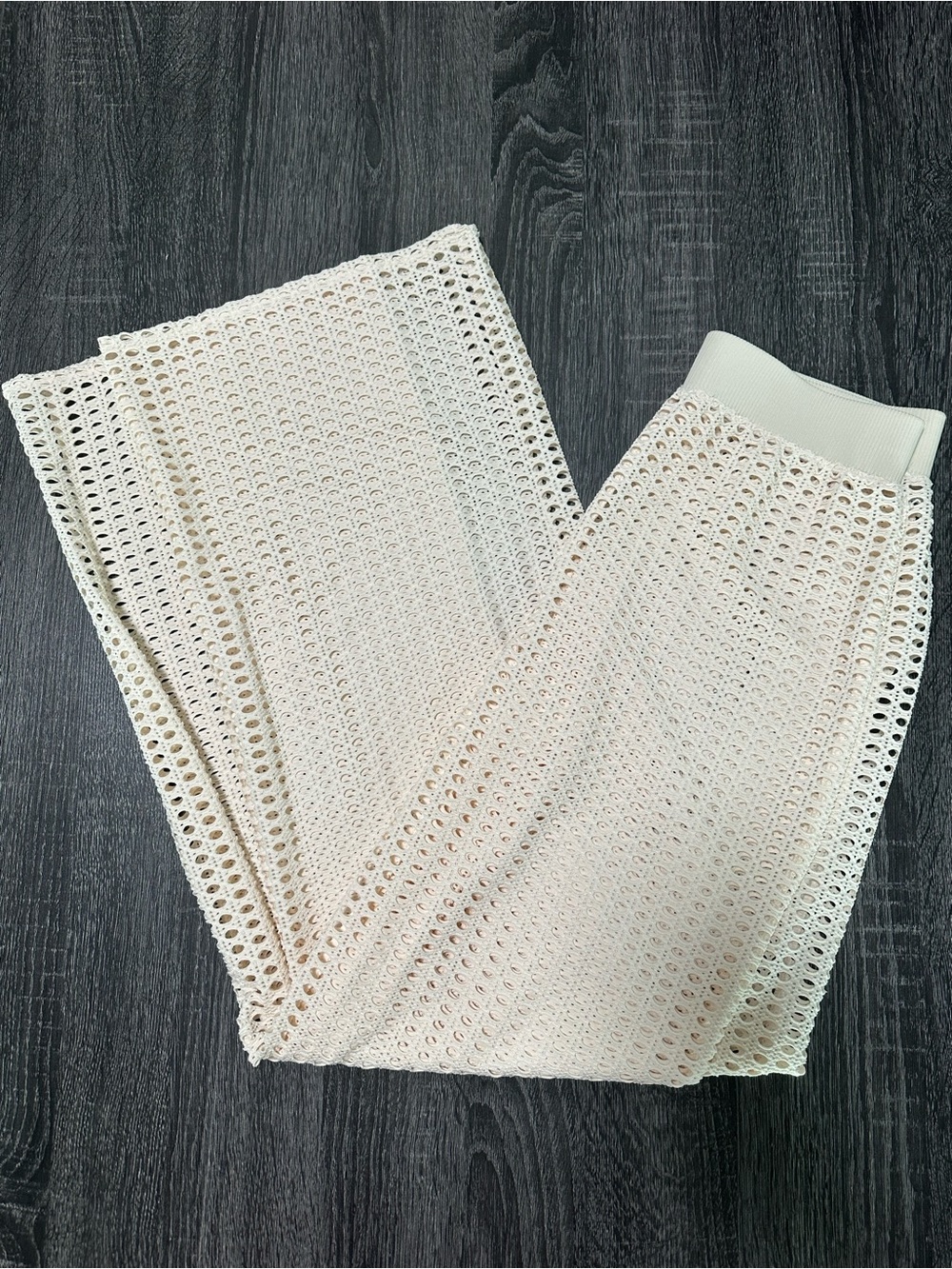 Shade & Shore Lightweight Cream Crochet Pants - Picture 1 of 3
